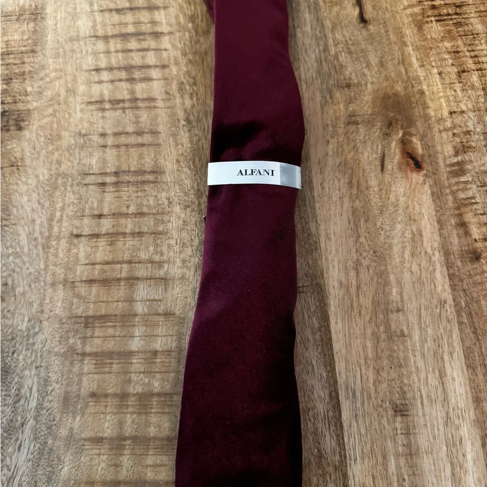 Alfani Men's red Burgundy Cameo velvet festive mens formal Tie NWT NEW